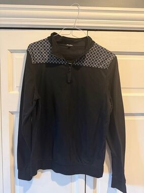 ZeroXposur Black Quarter-Zip Sweater with White Geo Yoke
